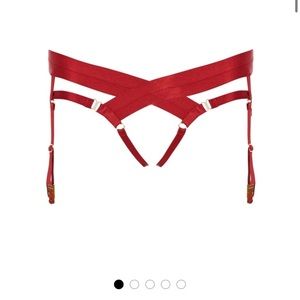 Bordelle Bondage Harness Brief red Small